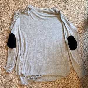 H&M Gray Sweater with Black Elbow Patches